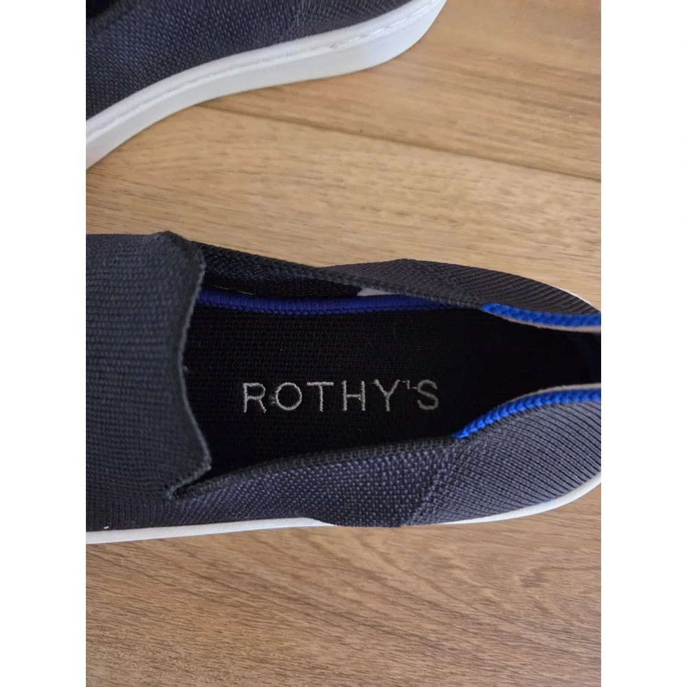 Rothy's The Flat Shoes Navy Blue Knit Slip On Loafers Women's Size‎ 6.5